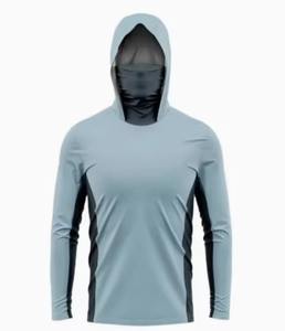 Vente en gros de sweats à capuche de pêche de protection UV pour hommes de performance concevez vos propres sweats à capuche de pêche imperméables et respirants à manches longues - Product Image 3