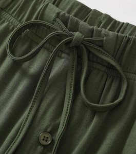 Ensembles courts pour hommes tenue deux pièces ensemble court chemise et short pour hommes ensemble de pyjamas avec poches au genou couleur contrastée court athlétique - Product Image 5