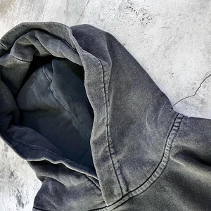 OEM Sweat à capuche noir et délavé à l'acide 100% coton pour hommes Pull en éponge française Sun Fade Oversized Vente en gros quantité minimale de commande bas - Product Image 2