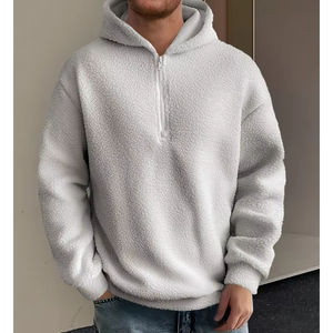 Sudadera con Capucha de Forro Polar Tejido de Primera Calidad con Logotipo Personalizado Bordado, Sudadera con Cierre y Capucha de Sherpa para Hombre - Product Image 4