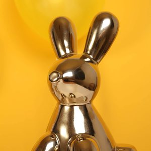 Cute Golden Bunnies Sculpture Luxury Sitting Rabbit Statue <b>Easter</b> Home Decoration Object Handcrafts Brass Rabbit <b>Ornament</b> Decor - Product Image 4