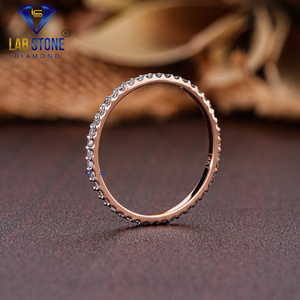 0,36 TDW banda de diamantes redondos anillo de compromiso de oro rosa de 18 quilates Cvd/Joyería de diamantes Hpht - Product Image 3