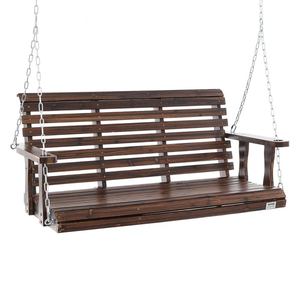 Balançoire de banc de patio Balançoire de porche en bois de 5.5 pieds, pour cour et jardin Forte capacité de charge Banc de patio moderne Balançoire de porche en bois - Product Image 3