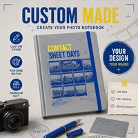 LABON Cuaderno de Contacto Personalizado A5, Diario de Fotografía Analógica, Tapa Dura Gris, Planificador de Sesiones, Notas, Composición, Dibujo, Registro