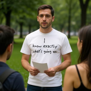 T-shirt bianca con stampa promozionale dal design accattivante per esprimere la consapevolezza - Product Image 3