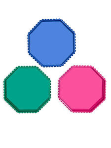 Bandeja octagonal colorida hecha a mano personalizada bandeja decorativa para servir con borde de cuentas organizador reutilizable para decoración del hogar de fiesta - Product Image 3