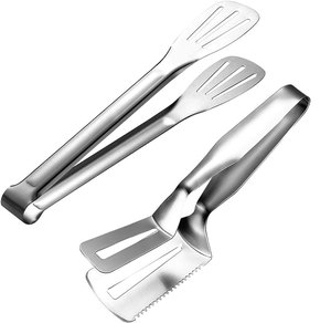 Herramientas de cocina Pinzas para ensalada de bloqueo de acero inoxidable Pinzas de silicona y utensilios de cocina y restaurantes Uso de boda real - Product Image 5