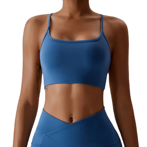 Sujetador deportivo Simple de alta calidad para mujer para Yoga Fitness Gym High Support Spandex/Nylon secado rápido transpirable mejor precio nuevo - Product Image 2