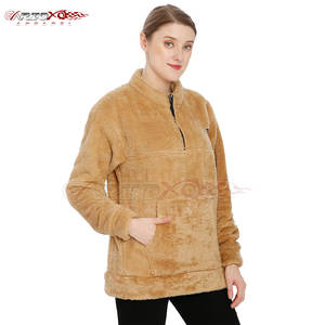 Sudadera cálida de lana Sherpa para mujer con cuello redondo Ajuste relajado Diseño impreso Estilo de calle alta para invierno/otoño - Product Image 4