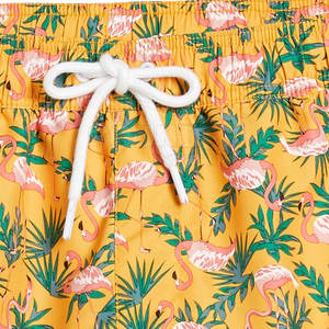 Short de bain en coton pour hommes de style High Street motif solide de couleur personnalisée écologique avec logo avant quantité minimale de commande bas pour la course à pied - Product Image 4