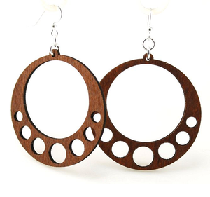 ต่างหูไม้ดีไซน์เนอร์แฟชั่นน่ารักปรับให้เข้ากับผู้ใหญ่ต่างหูทรงกลมคุณภาพระดับพรีเมียม - Product Image 4