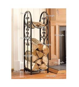 Porte-bûches en fer noir avec porte-bûches de qualité exclusive, taille et forme personnalisées, porte-bûches pour la vente en gros - Product Image 1