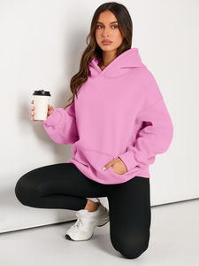 Dernier prix meilleure qualité sweats à capuche pour femmes tenue décontracté uni avec des couleurs unies sweats à capuche pour femmes bas quantité minimale de commande personnalisé OEM personnalisé - Product Image 4