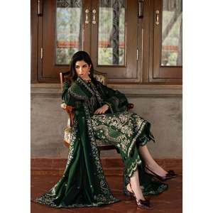 Ensemble 3 pièces en mousseline brodée SAPPHIRE avec dupatta et pantalon brodés en tissu Khaddi pour le printemps/été BIC-4678 - Product Image 5