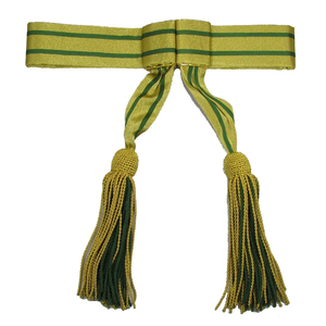 สายสะพายพิธีการทำจากผ้าขนสัตว์คุณภาพสูง ประดับด้วยพู่ไหมพรมและสายรุ้ง ทำด้วยมือ พร้อมเข็มขัดคาดเอวไมลาร์ อุปกรณ์ป้องกันตัว  รับทำโลโก้ตามสั่ง - Product Image 4