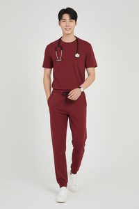 Mangas cortas Venta al por mayor Uniforme médico unisex Fácil de usar Cuello Algodón Cuello redondo Top Hospital Uso Bolsillos - Product Image 6