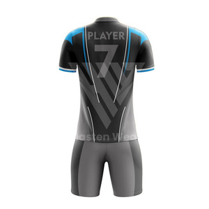 Tenue de football d'équipe fabriquée en usine, uniforme de football de haute qualité 100% polyester, séchage rapide, respirant, manches courtes - Product Image 3