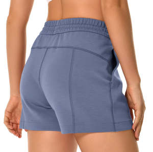 Vente en gros Short de survêtement athlétique taille haute ultra doux pour femmes Pantalon d'été décontracté avec poches - Product Image 3