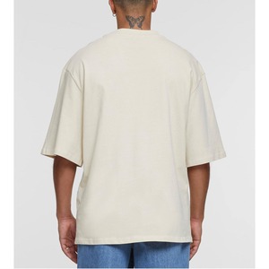 T-shirt pour homme en coton 100% italien, lourd, 260 g/m², surdimensionné, style hip-hop, décontracté, uni, col rond, technique de gonflage élevé, manches courtes personnalisées - Product Image 3