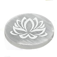Plaque de Rechargement en Sélénite Naturelle Symbole Fleur de Vie pour la Guérison par le Reiki Vente en Gros de Plaques de Rechargement en Sélénite