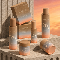 Emballage cosmétique, flacons compte-gouttes en verre dégradé mat pour soins de la peau, 30, 100, 120 ml, ensemble complet, pot à crème, flacon en plastique avec pompe