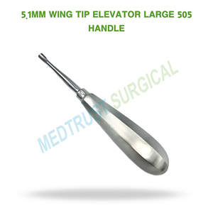 Elevador Dental Quirúrgico de Punta de Ala de 5.1mm, Mango Grande 505, para Extracción Dental y Elevación de Raíces - Product Image 2