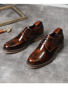 Premium Men's Cowhide Leather Derby Shoes Formal Business Dress Footwear Anti-slip Sole for Work Men's Leather Loafers Shoes - Product Image 2