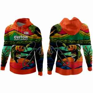 Camiseta de Pesca para Hombre con Diseño Clásico Nuevo, Estampado Puff, Personalizada, Manga Larga, Impresión Digital, Sudadera con Capucha - Product Image 1