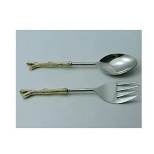 Serveur de salade en acier inoxydable de haute qualité pour servir la salade avec poignée en résine ensemble de couverts en métal nouveau look pour ustensiles de cuisine à la maison - Product Image 2