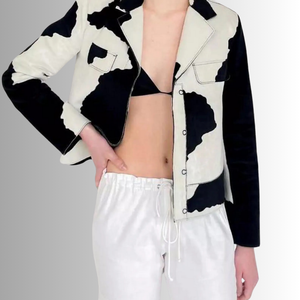 แจ็กเก็ตหนังวัวแท้คุณภาพระดับพรีเมี่ยมสำหรับสตรีเสื้อแจ็คเก็ตหนังวัวแท้ติดโลโก้ได้ตามต้องการ - Product Image 4