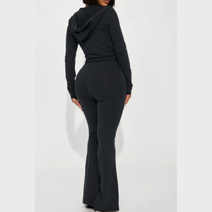 Lavage à l'acide femmes survêtement ensemble femmes Streetwear Vintage en détresse broderie éponge à capuche et pantalons de survêtement femmes survêtement ensemble - Product Image 5