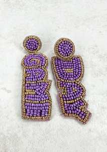 Boucles d'oreilles brodées à la mode avec perles - Product Image 3