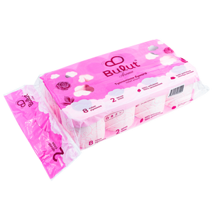Papel Higiénico Aroma Rosa Ecológico de Pulpa de Madera Virgen de 2 Capas, 8 Rollos, 5 Paquetes, Cómodo y Suave - Product Image 1