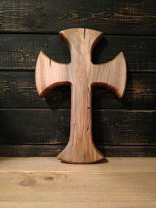 Croix en bois d'acacia et de manguier artisanale moderne Décor religieux en bois unique Dernière croix de couleur noyer pour la décoration intérieure à vendre - Product Image 5