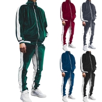 Traje de negocios de dos piezas para hombre, talla grande, con logotipo personalizado, de lana y poliéster/algodón, con cremallera completa, estilo jogger, el más vendido