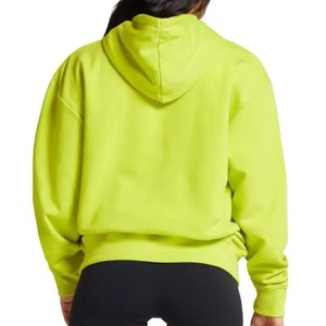 เสื้อฮู้ดดี้สีพื้นทรงโอเวอร์ไซส์ ผ้าฝ้าย 100% น้ำหนัก 340 กรัม ระบายอากาศได้ดี เป็นมิตรกับสิ่งแวดล้อม เหมาะสำหรับผู้หญิง สวมใส่ได้ทั้งฤดูใบไม้ร่วงและฤดูหนาว สไตล์สตรีทแวร์ กันลม - Product Image 4