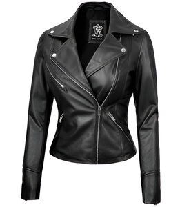 Veste de moto pour femme en cuir véritable respirant brodée, longueur standard, vente chaude à faible MOQ, prix bas - Product Image 4