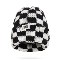 Gorro de Punto con Diseño de Tablero de Ajedrez, para Mujer, Invierno, Acrílico Suave, Cálido, Elástico, Ajustable, Estilo Vintage, Patrón a Cuadros, Cómodo