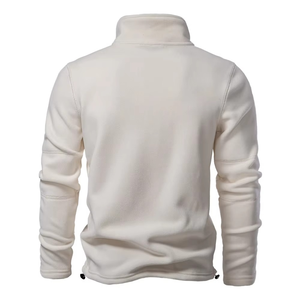 Vente chaude hommes personnalisé hiver solide demi-fermeture éclair à manches longues sweat-shirt col montant transfrontalier à la mode polaire tissu - Product Image 2