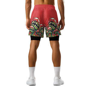 Envío Directo logotipo personalizado gimnasio entrenamiento correr Atlético Mma impermeable hombres compresión 2 en 1 pantalones cortos de playa - Product Image 4