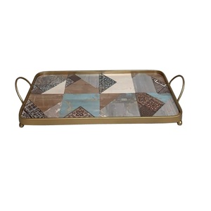 Nouvel arrivage à la recherche d'une décoration de table de fête de mariage traiteur plateau de service artisanal serveur de plats délicieux - Product Image 1