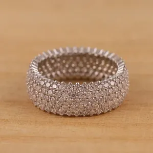 แหวนเพชรโมอีส925เงินแท้2กะรัตประดับเพชรทรงกลมตัดขนาด2กะรัต - Product Image 5