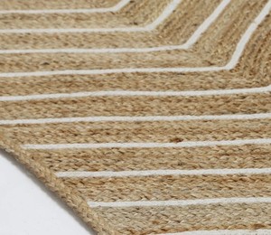 Chất lượng cao nghệ nhân màu be tự nhiên Chevron đay thảm thiết lập khu vực <span class=keywords><strong>rug</strong></span> với độc đáo Chevron mô hình - Product Image 4