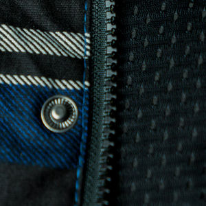 Chemise de Moto en Flanelle Bleu Noir à Carreaux en Aramide, Doublure de Protection CE Armor Chemise de Sécurité à Manches Longues pour Motard OEM - Product Image 5