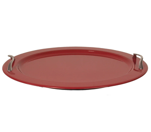 Bandeja DE SERVICIO DE CHOCOLATE moderna de diseño personalizado Bandeja de metal de color rojo de forma redonda decorativa a precio competitivo - Product Image 1