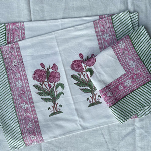 Ensemble de 6 serviettes et 6 tapis de table en lin Ensemble de napperons en coton indien imprimé floral - Product Image 6