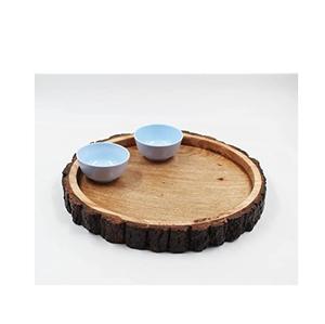 Grand plateau de service en bois avec poignées Plateau décoratif en bois d'acacia multi-usage pour cuisine salon - Product Image 6