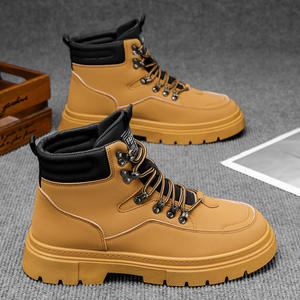 Chaussures de travail résistantes à l'usure pour chantier, imperméables, antidérapantes, chaussures de randonnée sportives confortables, mi-hautes pour hommes - Product Image 1