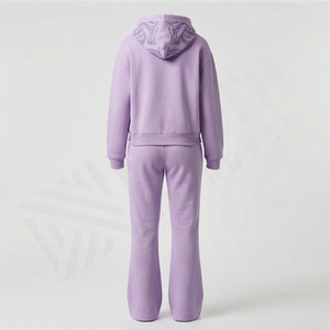 Conjunto Deportivo de 2 Piezas para Mujer, Sudadera con Capucha y Cremallera, Felpa de Algodón, para Invierno, Informal, para Gimnasio, Ropa Deportiva Activa - Product Image 2