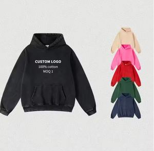 Sudadera con capucha de algodón pesado para hombre, lavado ácido, fabricante OEM, ajuste relajado directo, Sudadera con capucha para hombre, lavado ácido, aspecto callejero, fábrica OEM - Product Image 1